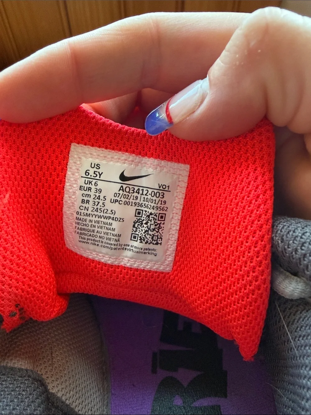 Nike Kids Grey and Pink Basketball Sneakers